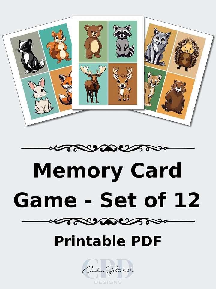 Printable Memory Card Game - Woodland Animals product image (1)