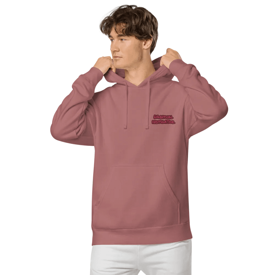 Habitual Instigator (L.C. rose design) embroidered pigment hoodie product image (6)