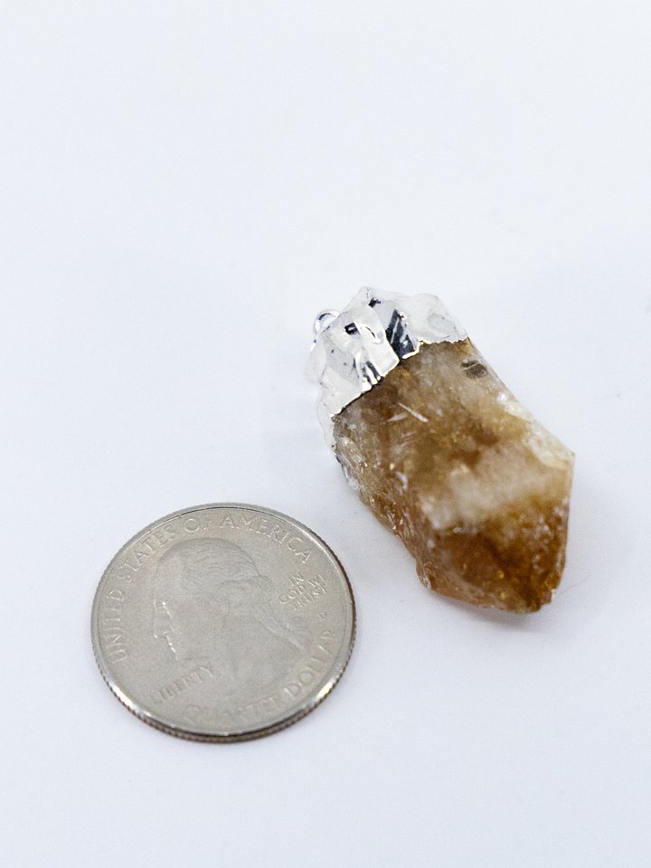 Citrine Raw Point Pendant with Silver Plating product image (2)
