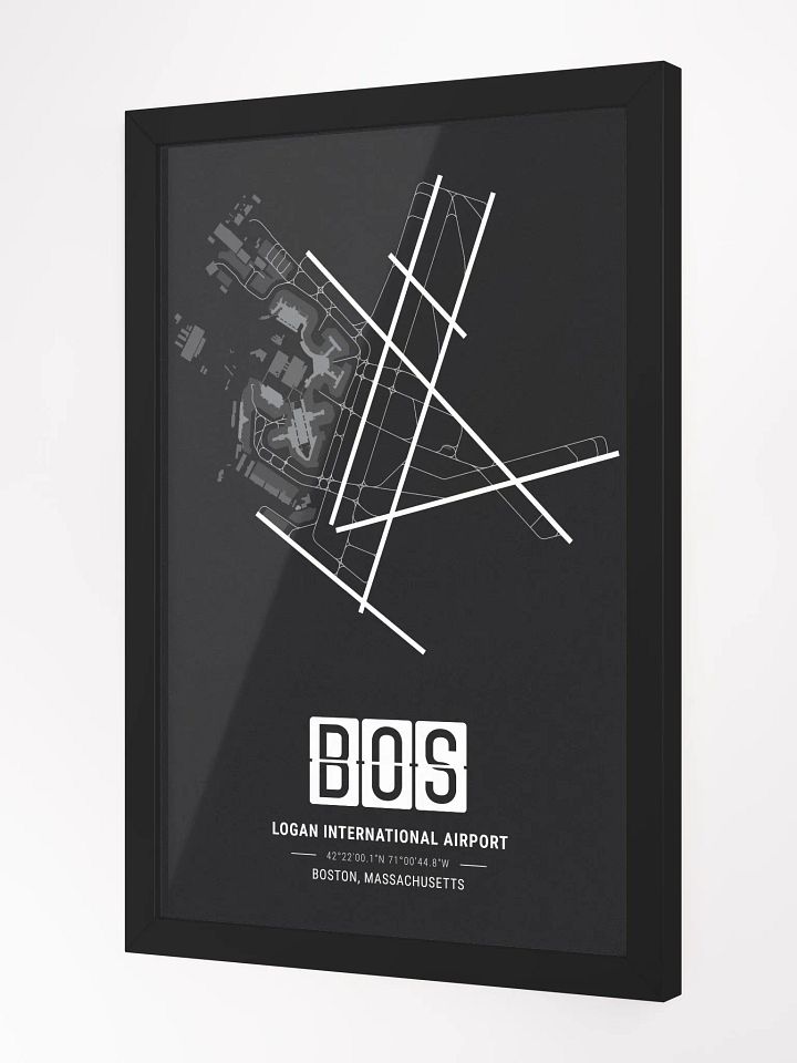 Framed Airport BOS Premium Map On Matt Paper product image (2)