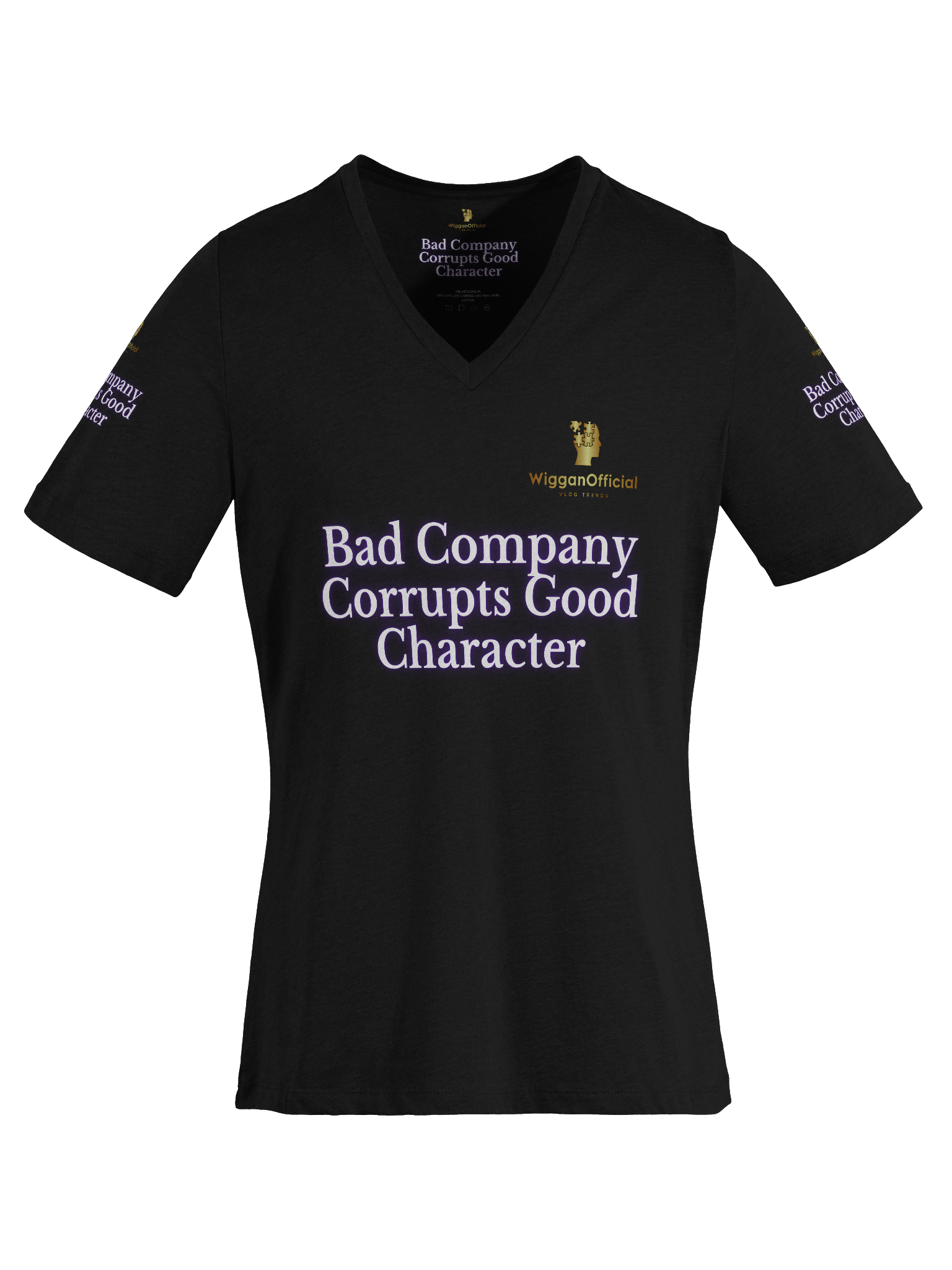 WigganOfficial “Bad Company Corrupts Good Character” V-Neck T-Shirt. product image (39)