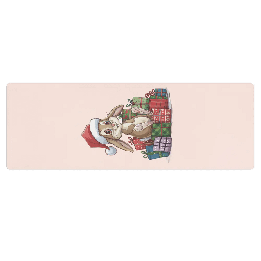 Santa Bunny pink Yoga Mat product image (1)