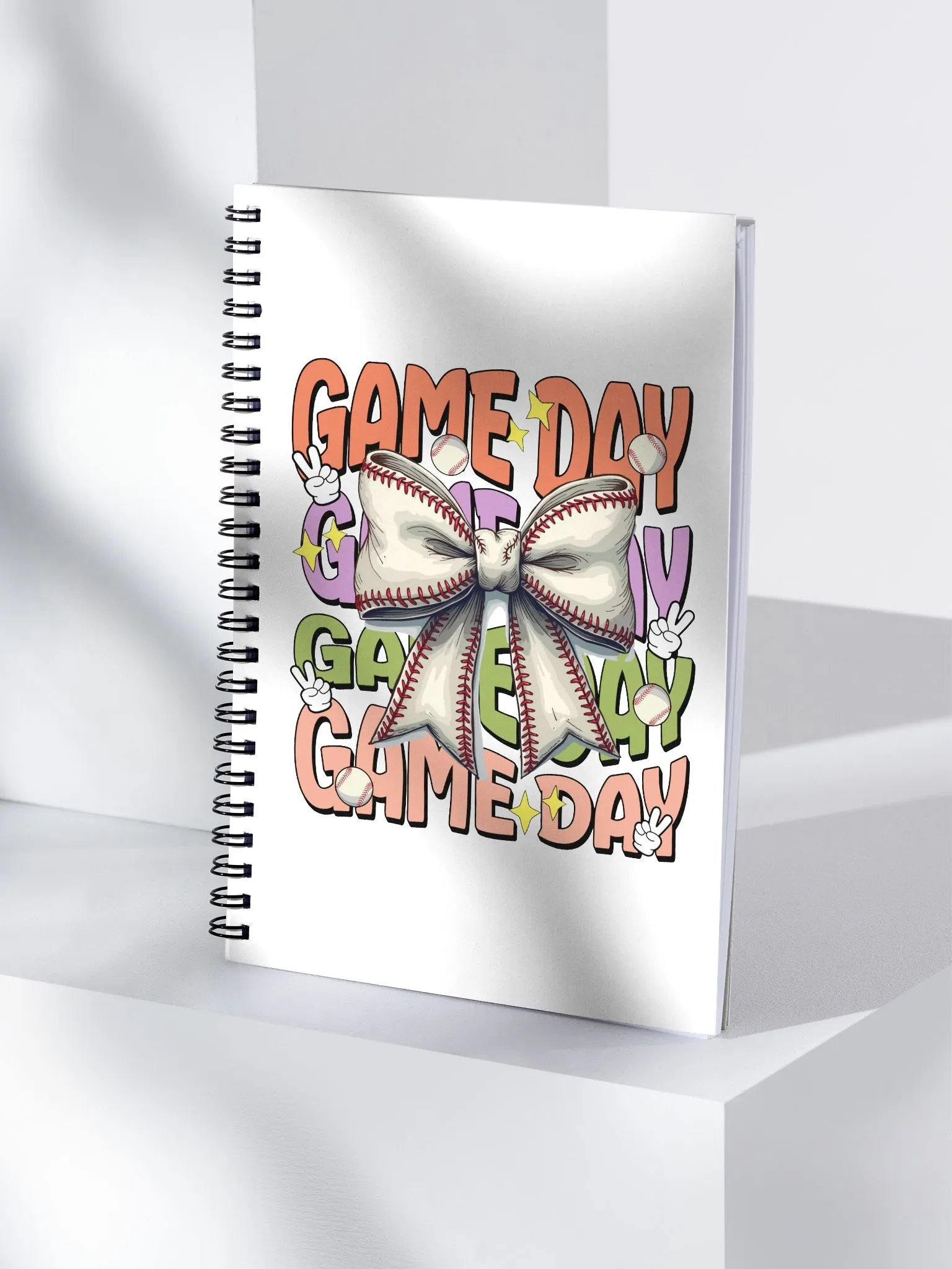 Game Day Bow Baseball Spirit Spiral Notebook product image (1)