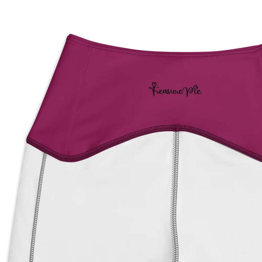 Plain Dark Plum Pink Light Summer Women's High Waisted Premium Crossover Leggings with Pockets by Treasure Pie product image (5)