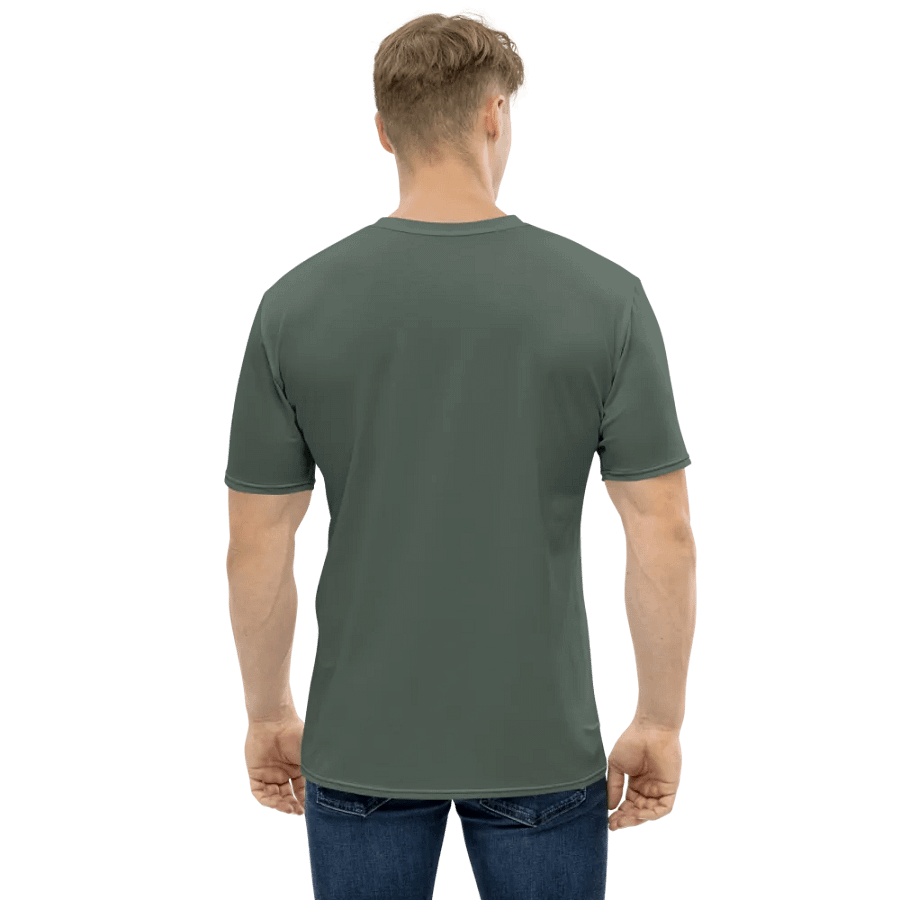 Plain Dark Sage Green Soft Summer Men's Crewneck Polyester Heavyweight Premium T-Shirt by Treasure Pie product image (3)
