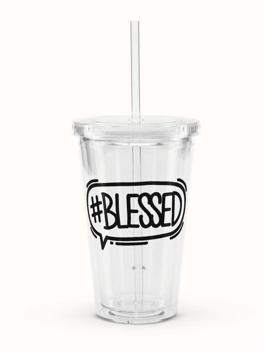 #Blessed clear cup product image (1)