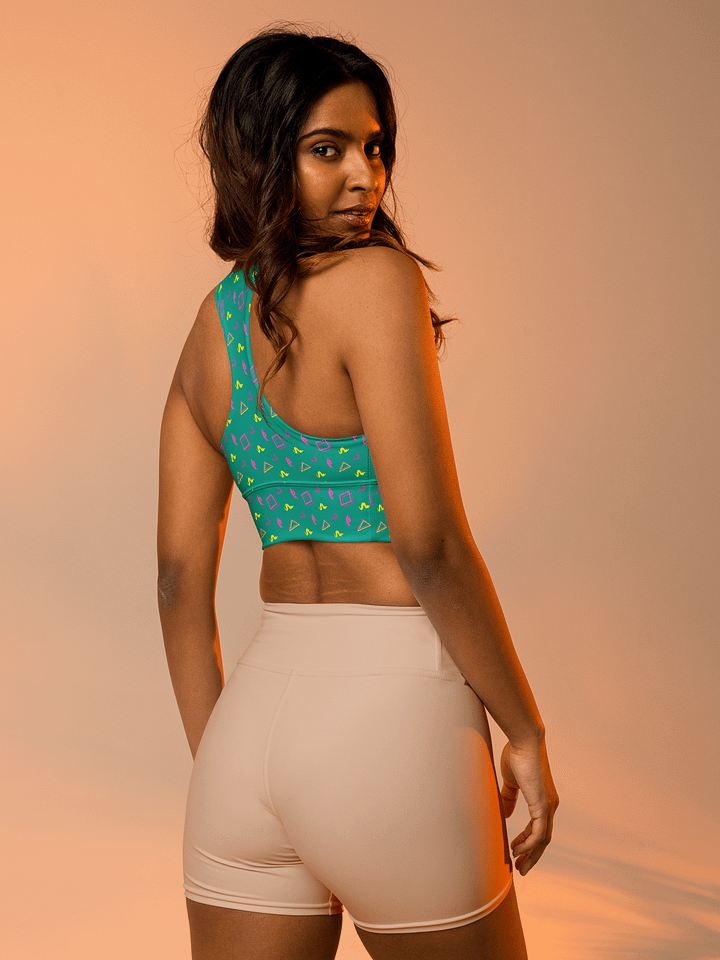 Oh Worm teal pattern sports bra product image (2)