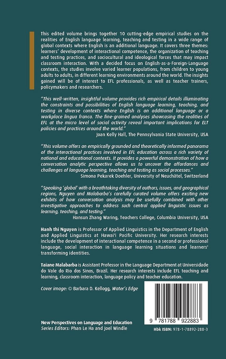 Conversation Analytic Perspectives on English Language Learning, Teaching and Testing in Global Contexts (New Perspectives on Language and Education, 63) (Volume 63) product image (2)