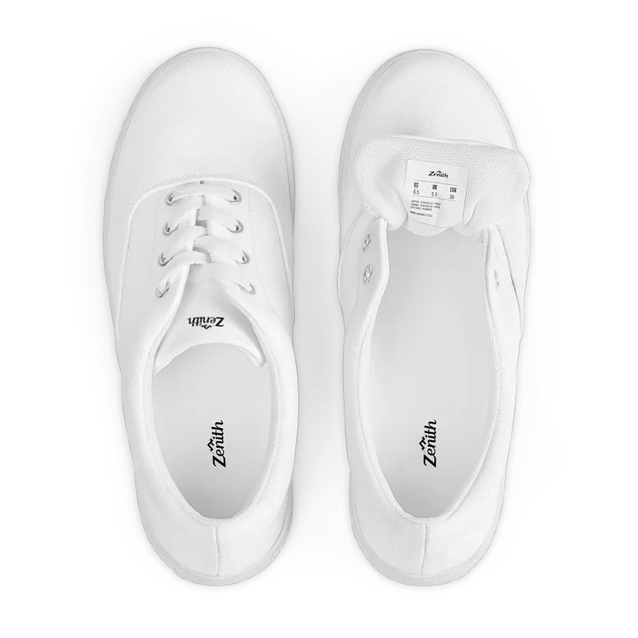 Zenith Women’s White Canvas Sneakers: Comfortable and Stylish Athletic Shoes for Everyday Wear product image (6)