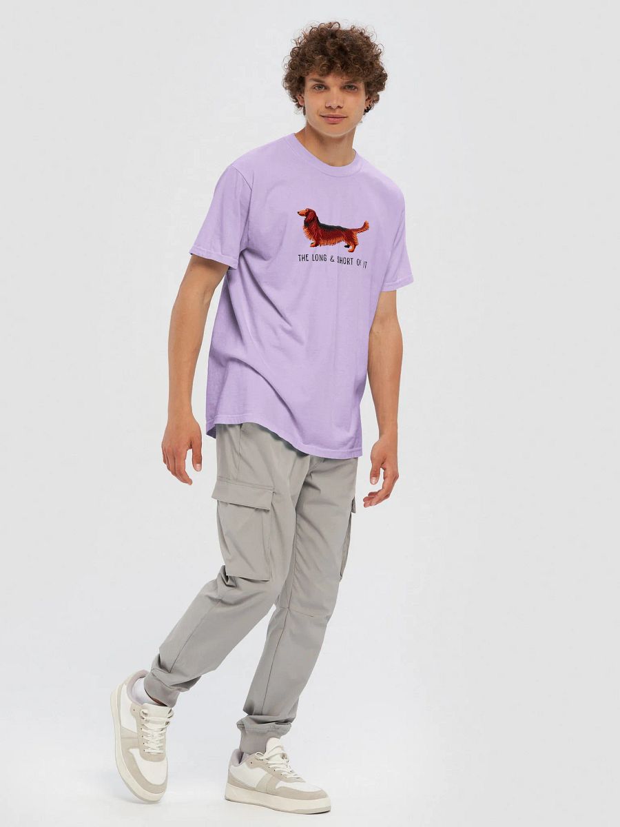 The Long & Short of It T-Shirt(Embroidered) of a Longhaired Dachshund(Red) product image (39)