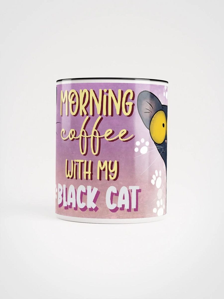 Morning Coffee With My Black Cat Accent Mug product image (2)