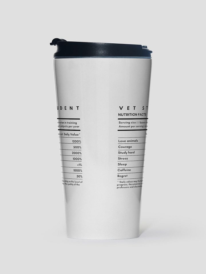 "Vet Student Nutrition Facts" Stainless Steel Travel Mug product image (2)