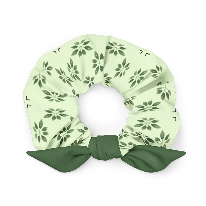 Light and Dark Green Patterned Scrunchie ~ Dark Green Knot product image (1)