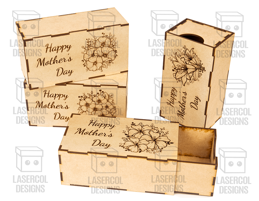 Mother's Day Gift Boxes (2 Sizes, 4 Styles) - Laser Cut Files product image (5)