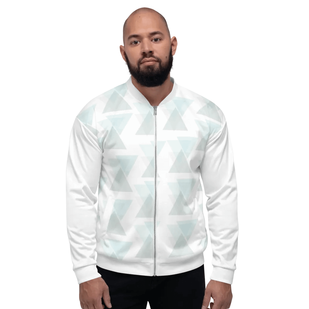 Turquoise Triangle Symmetry Bomber Jacket product image (3)