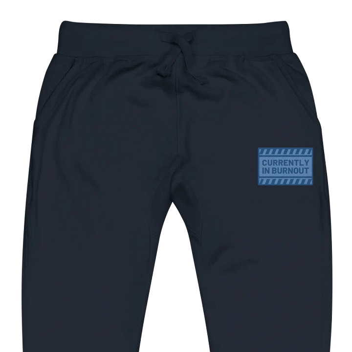 CURRENTLY IN BURNOUT (creek design) embroidered fleece joggers product image (11)