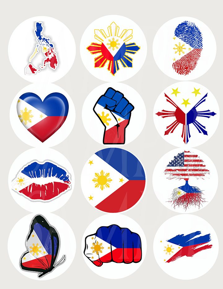 Philippines Flag Lollipops with Red, Blue, and Yellow Ribbon Bows - 12 Piece Set product image (2)