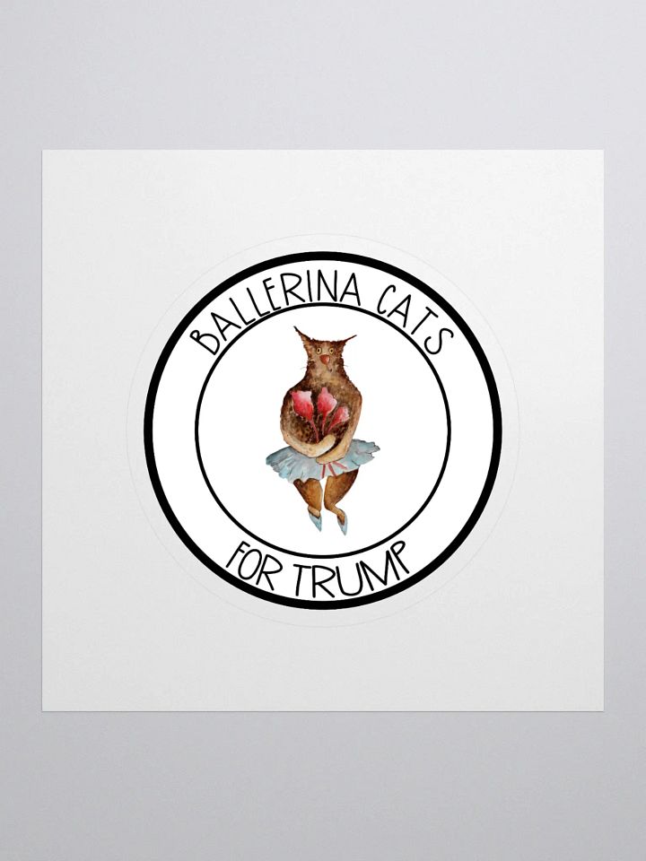 Ballerina Cat With Roses For Trump Sticker product image (1)