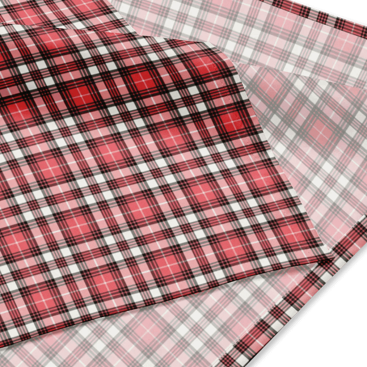 Coral Pink, Black, and White Plaid Bandana product image (2)