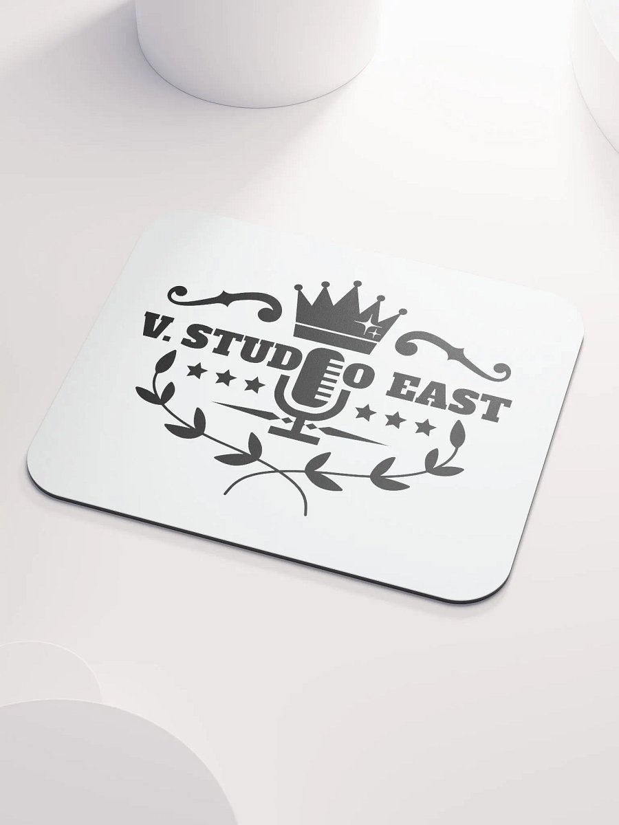 White mousepad with black logo (small) product image (3)