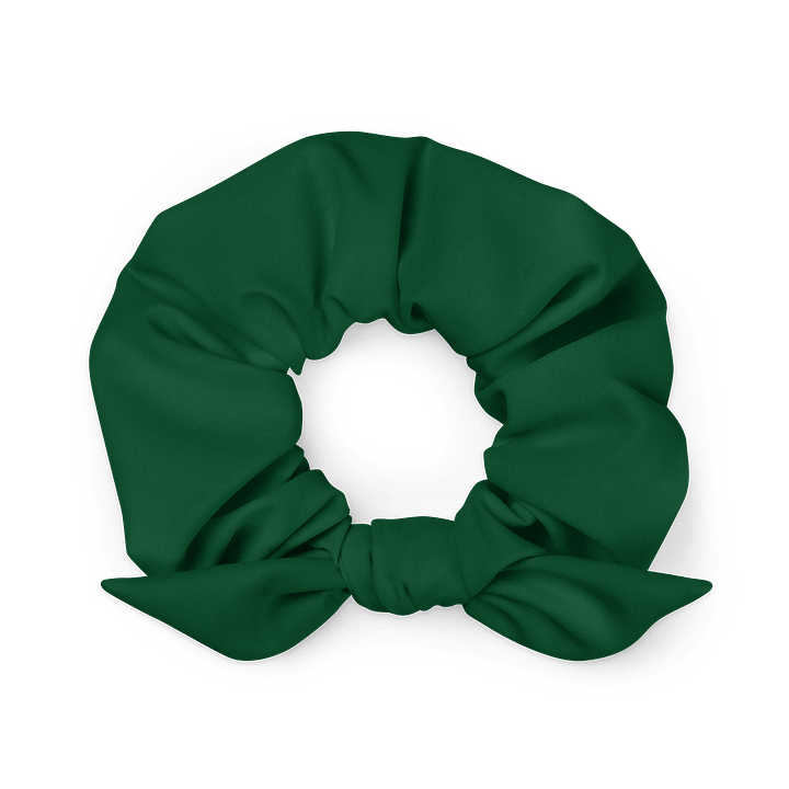 Forest Green Solid Color Eco Friendly Scrunchie with a Bow product image (1)