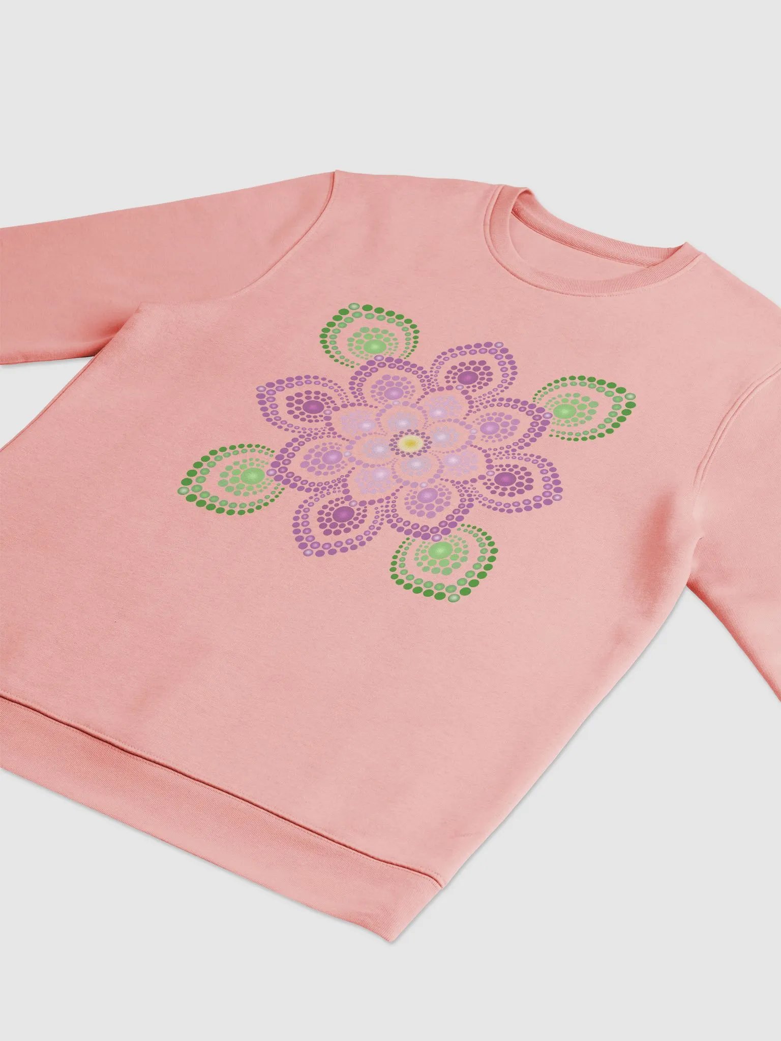 Purple and Green Mandala Unisex Eco Sweatshirt product image (8)