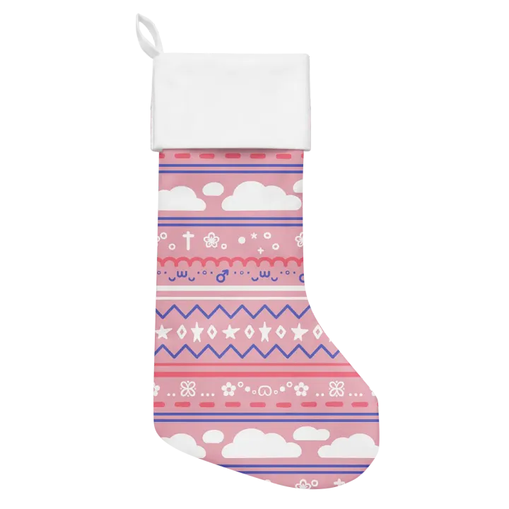Cloudy Christmas Stocking - Pink product image (1)