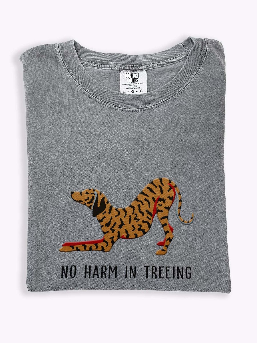 No Harm in Treeing T-Shirt(Embroidered) of a Plott Hound product image (1)