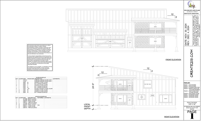 Create 208 - Construction Drawings - 10-Page Set