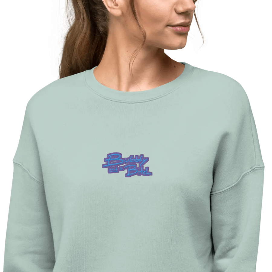 Bubbly and a B*tch (violet bubble design) embroidered fleece crop crew product image (32)