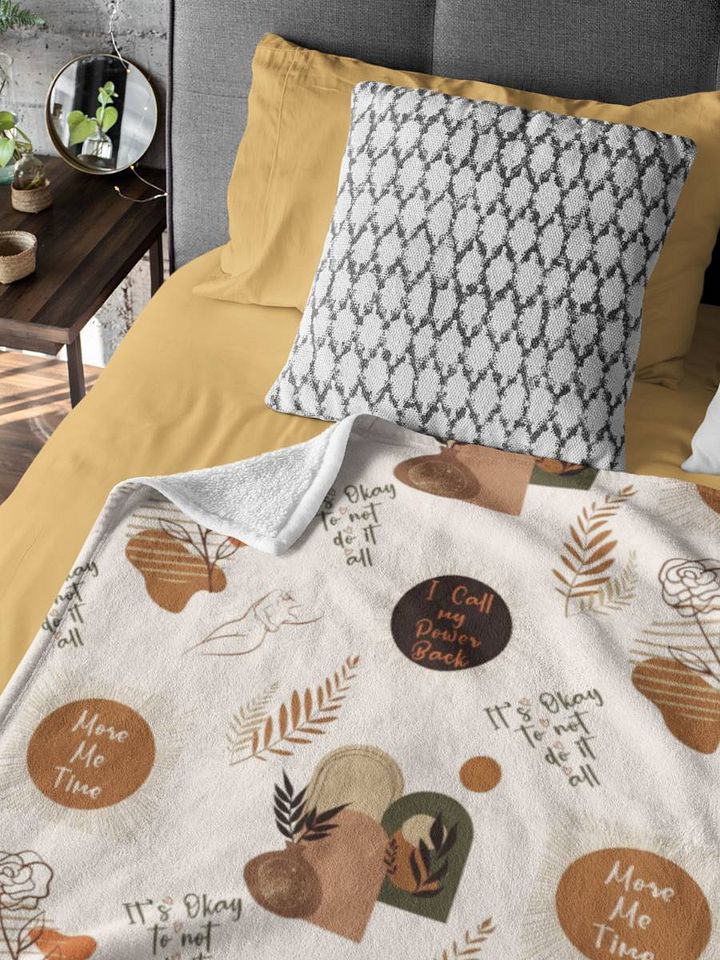 Aesthetic Menopause Self-Care Quotes Blanket product image (1)