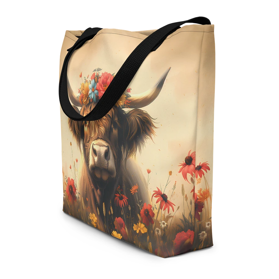 Tote Bag: Highland Cow Rustic Vintage Farm Animal Foral Style Design product image (4)