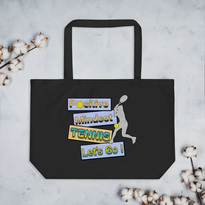 Positive Mindset Tennis Black Tote product image (2)