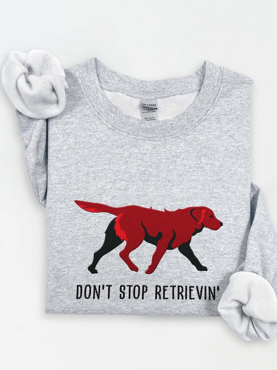 Don't Stop Retrievin' Sweatshirt (Embroidered) of a Chesapeake Bay Retriever(Brown) product image (1)
