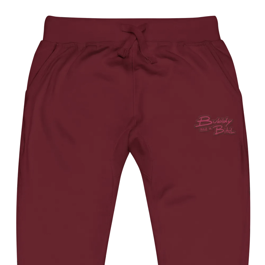 Bubbly and a B*tch (rose design) embroidered fleece joggers product image (1)