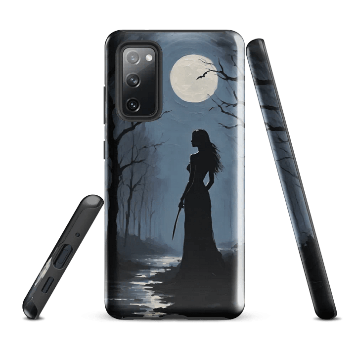 Tough Phone Case for Samsung® - Palette Knife Oil Painting of a Witch Under a Full Moon product image (1)