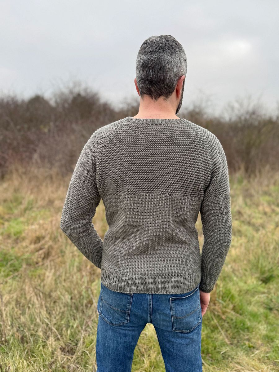 Herringbone Moss Men's Crochet Sweater Pattern product image (8)