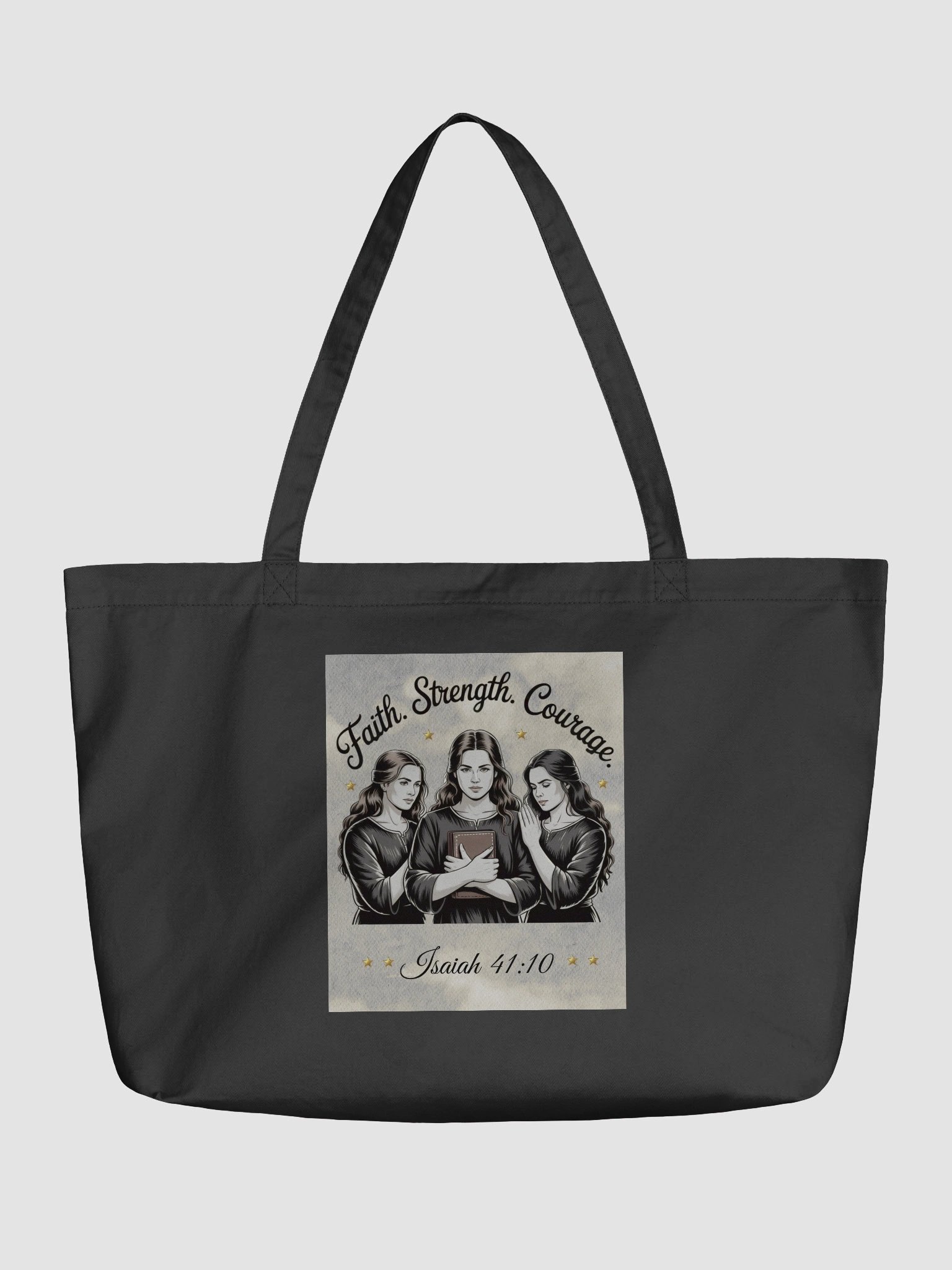 Faith Strength Courage Christian Organic Tote product image (2)