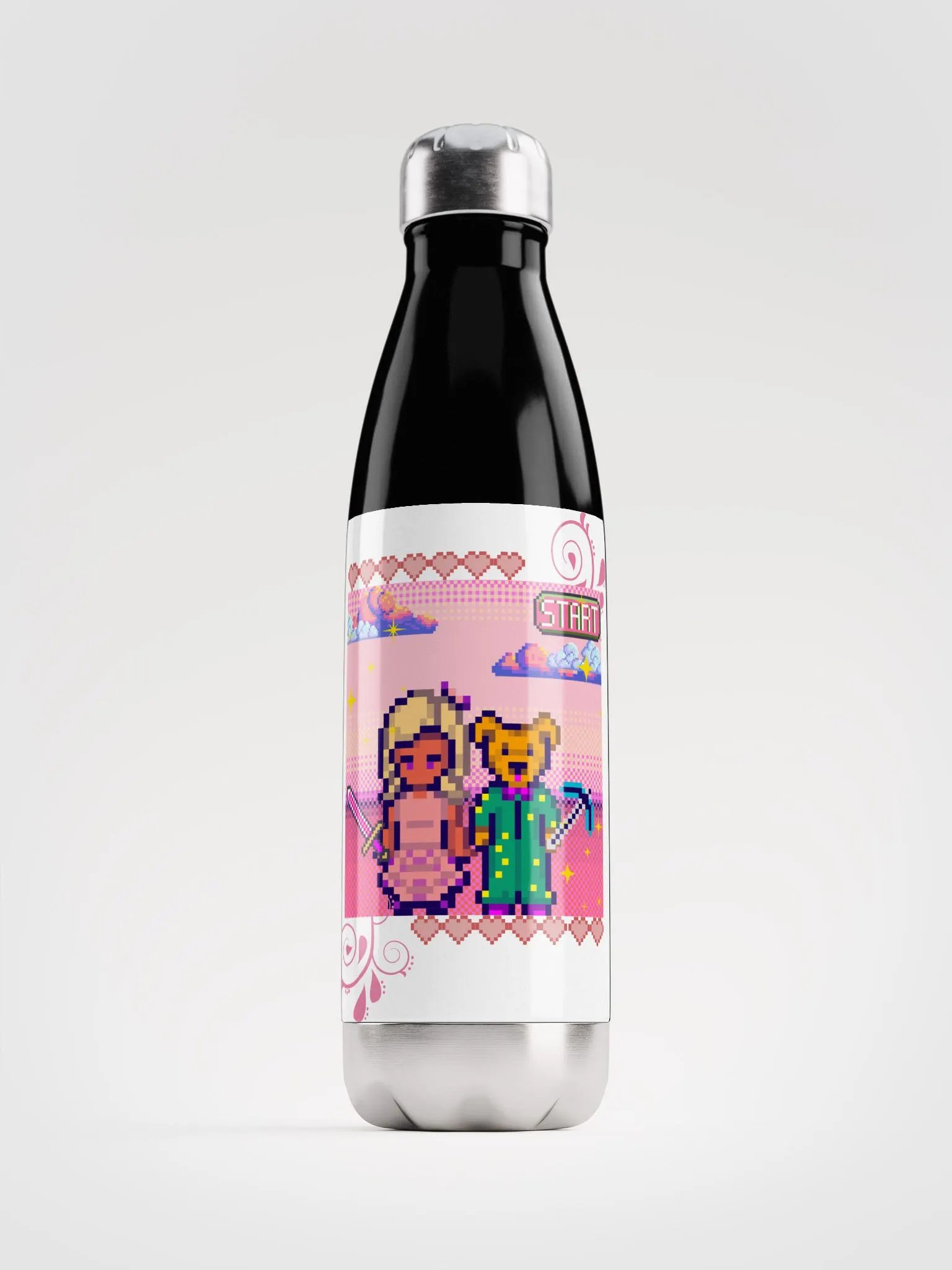 Mykah and Thor Pixel Water Bottle product image (1)