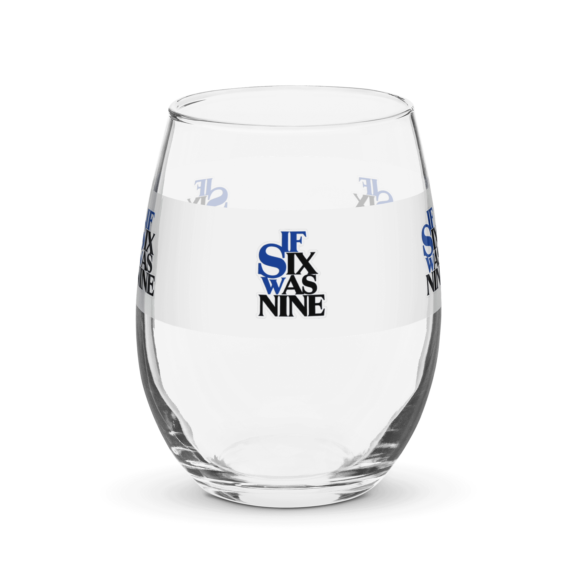 Electric Blue Stemless Wine Glass - IF SIX WAS NINE product image (1)