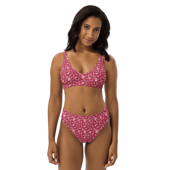 Cherry Blossoms on Magenta Two-Piece Eco-Green Bikini Swimsuit product image (2)