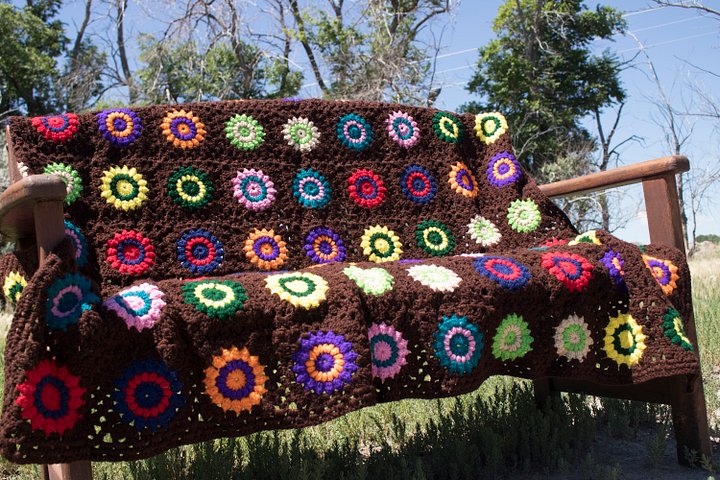 SunBurst 70s Style Granny Square Afghan product image (2)