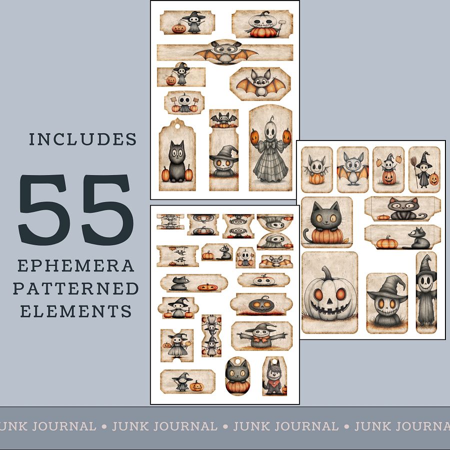 Spooky Halloween - Printable Ephemera Set 2 V7 product image (2)