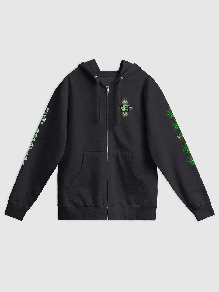 Hemp Quarters Front/Read/Sleeves Zipper Hoodie product image (1)
