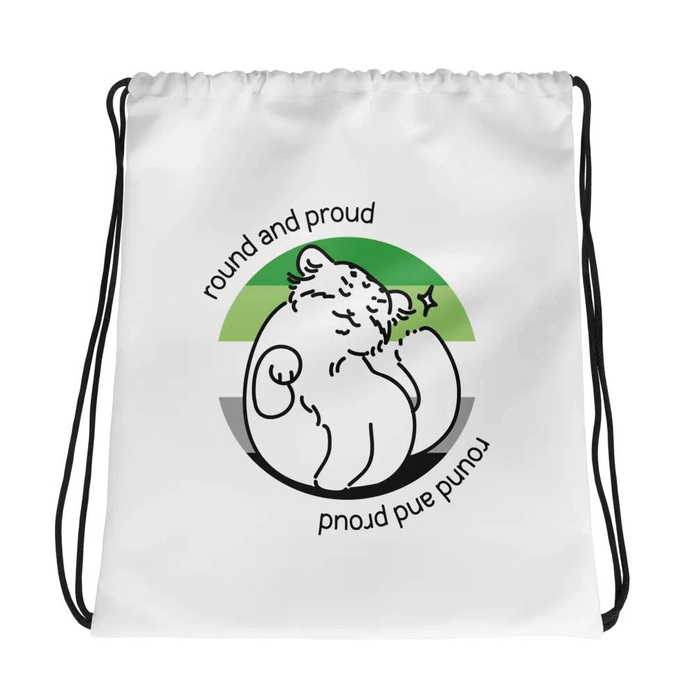 Round and Proud Manul Aromantic Version - Drawstring Bag product image (1)