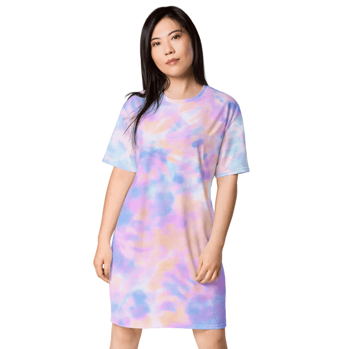 Rainbow Tie Dye Pattern T-shirt Dress product image (1)
