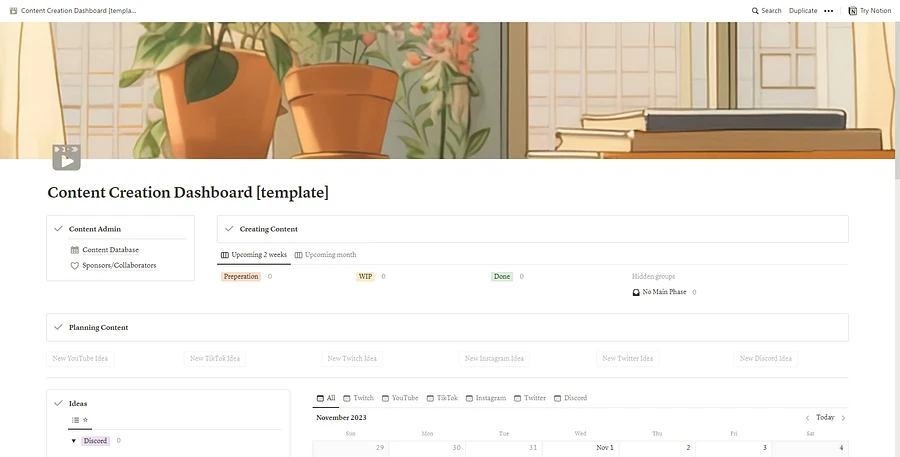 Notion Template: Content Creation Dashboard product image (6)