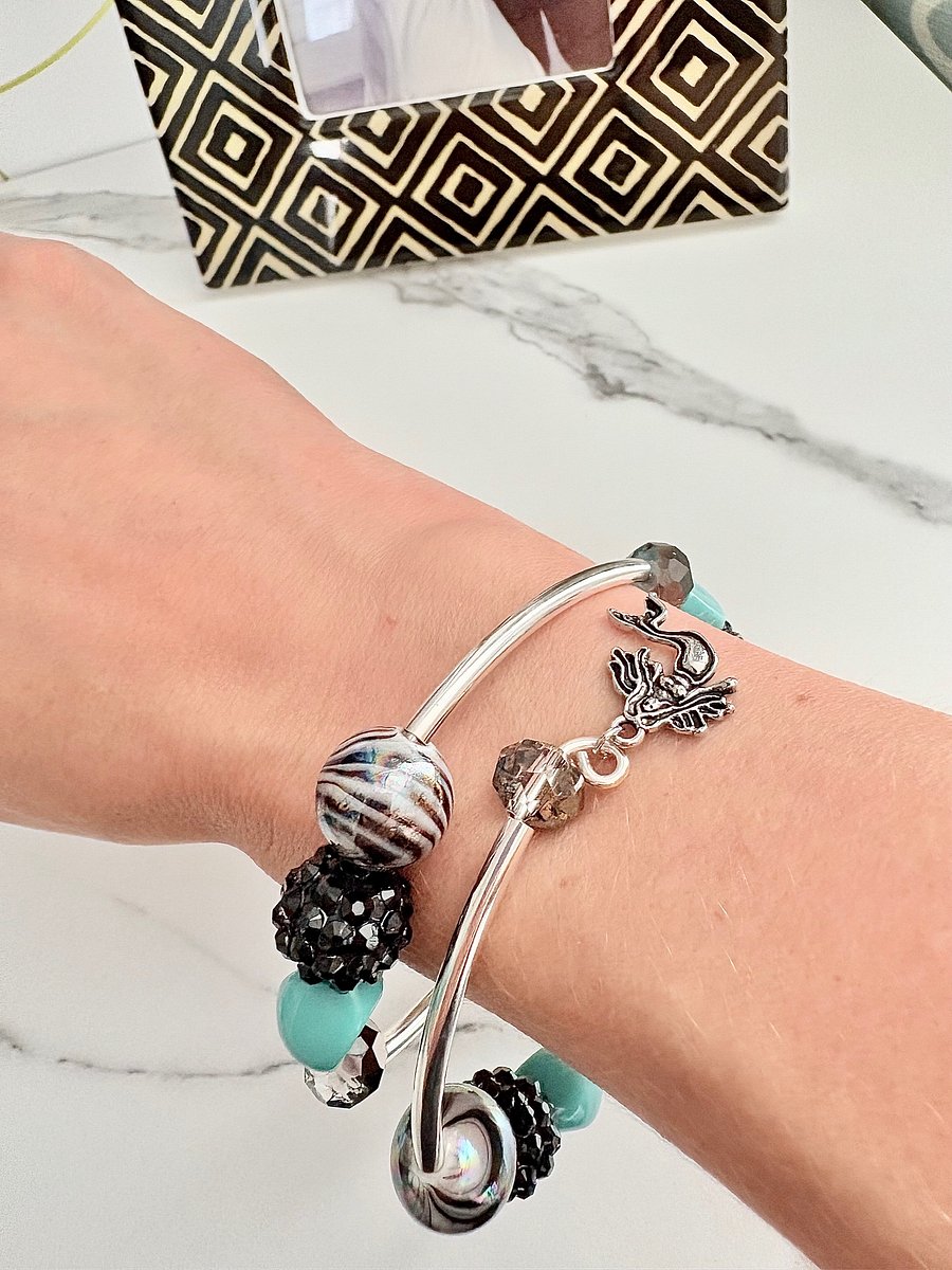 Handmade 8" Coil Bracelet | Mermaid Charm Jewelry | by Monique Faella Designs™ | MFD-00073 product image (1)