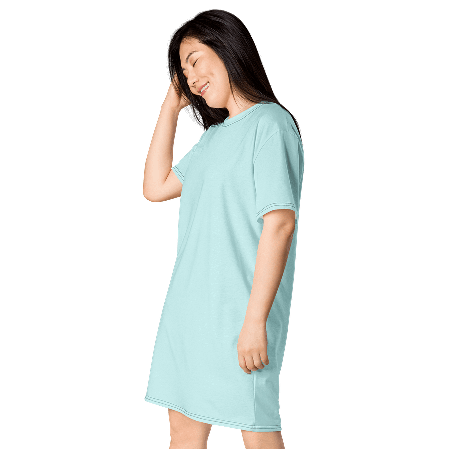 Oversized T-Shirt Dress - Radiant Light Cyan, Sizes 2XS-6XL product image (3)