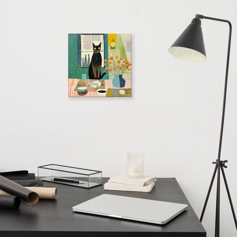 Art2401-35 Eclectic Cat Still Life - Canvas Print - sm product image (8)